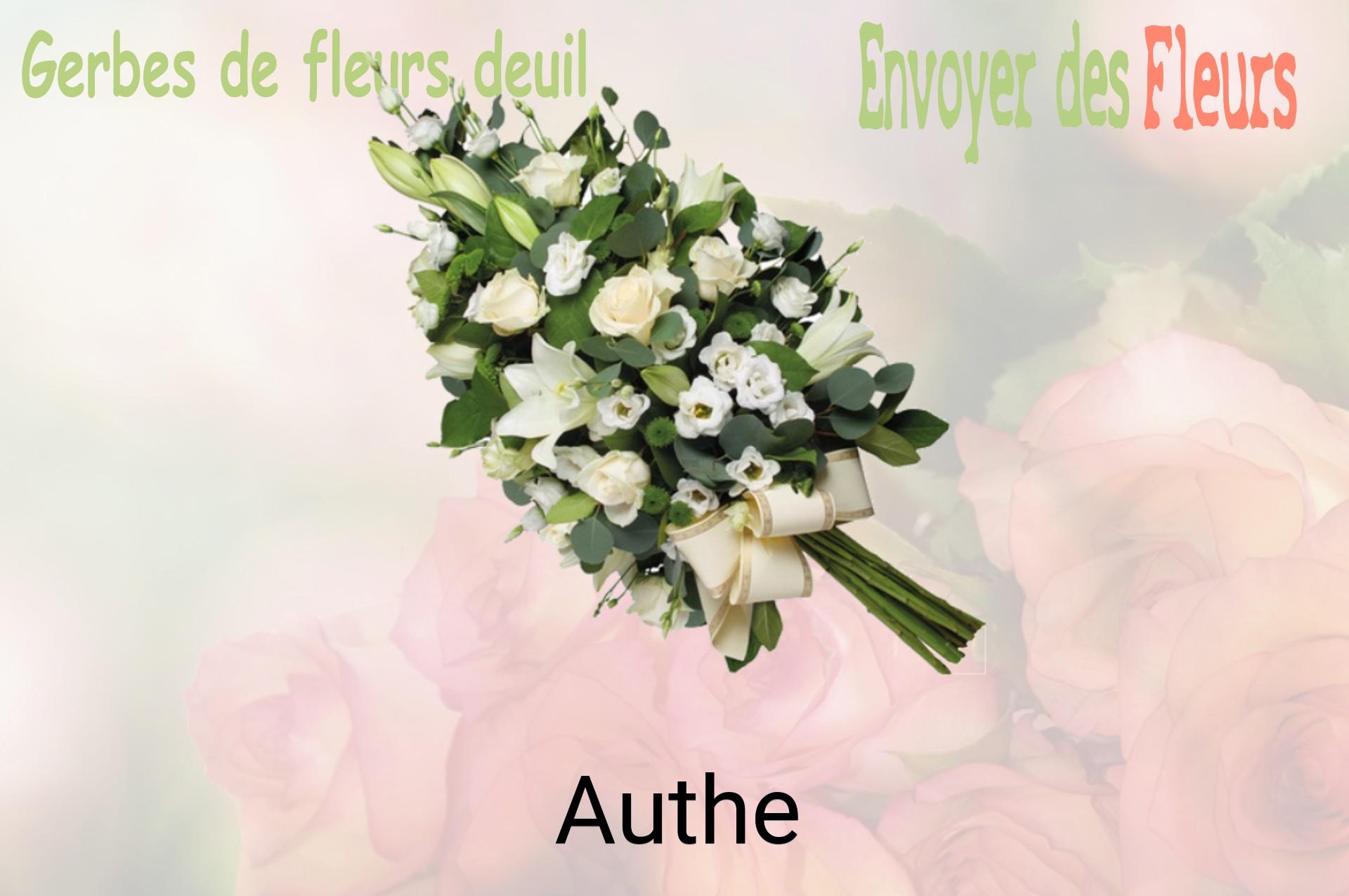 Gerbe de fleurs de deuil livrée à Authe